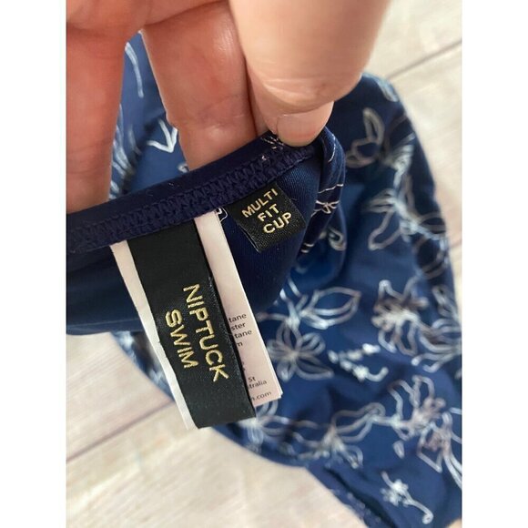 Niptuck Swim Women's Ruched Bodice Printed One Piece Swimsuit - 8 - Picture 10 of 12